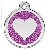 Heart Glitter Tag - Purple